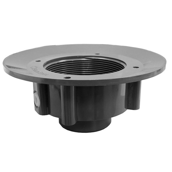 3in. x 4in. PVC Slab Drain Base with Clamping Ring and Primer Tap, for 3-1/2in. Spud